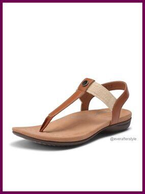 Arch Support Thong Sandals with Faux Leather TPR Sole for Women